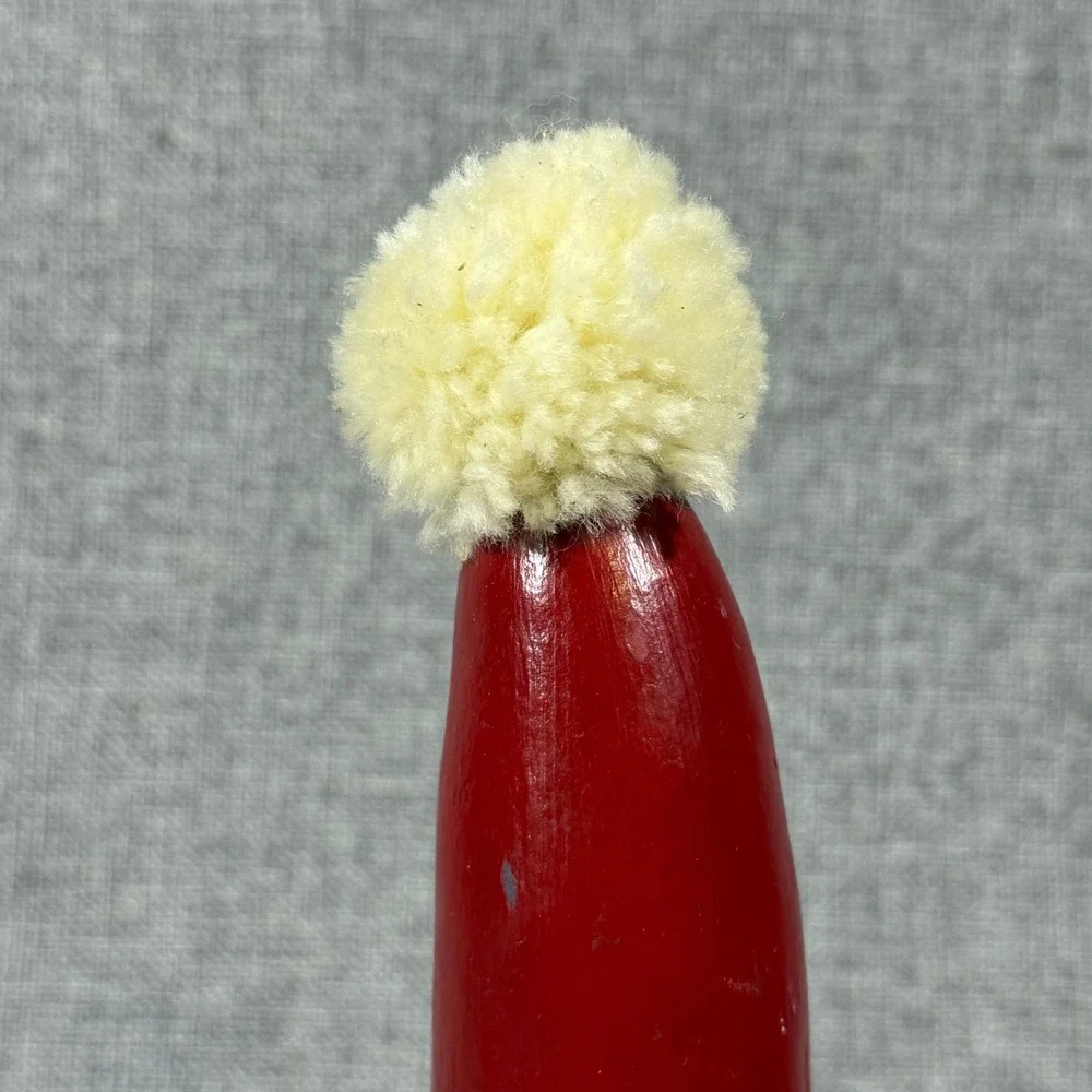VTG Handmade Santa Claus Gourd Figurine Red Folk Art Christmas Decor 1990 Signed